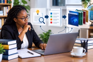 Researcher matching JKUAT research topic with a suitable academic journal
